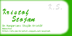 kristof stojan business card