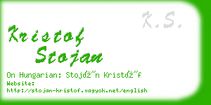 kristof stojan business card